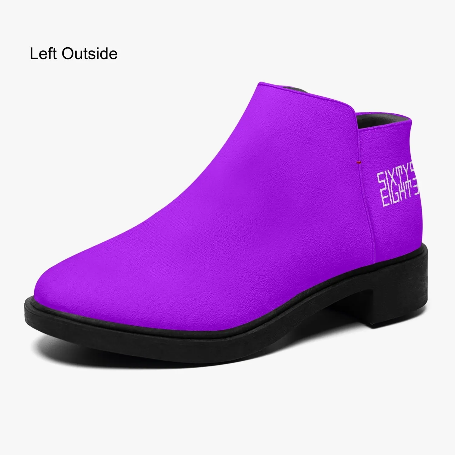 Sixty Eight 93 Logo White Grape Suede Zipper Boots