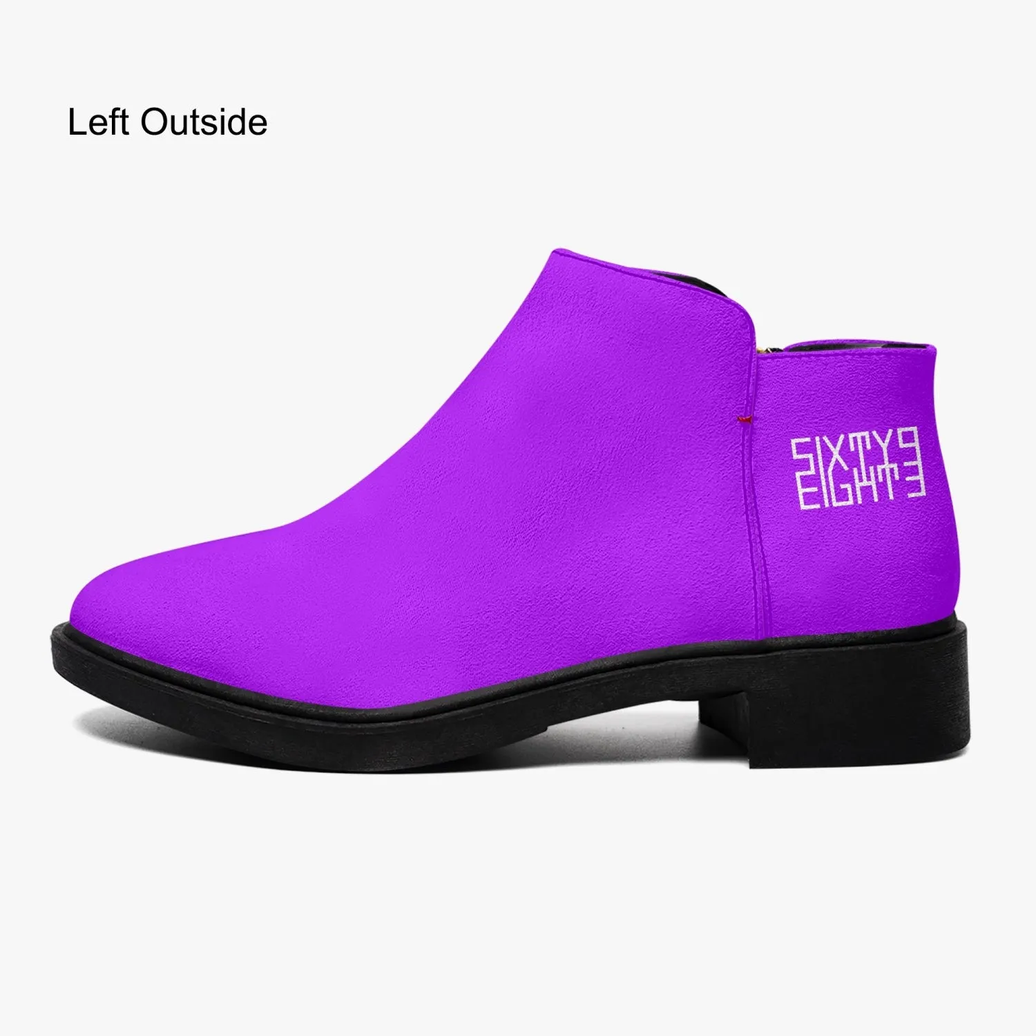 Sixty Eight 93 Logo White Grape Suede Zipper Boots