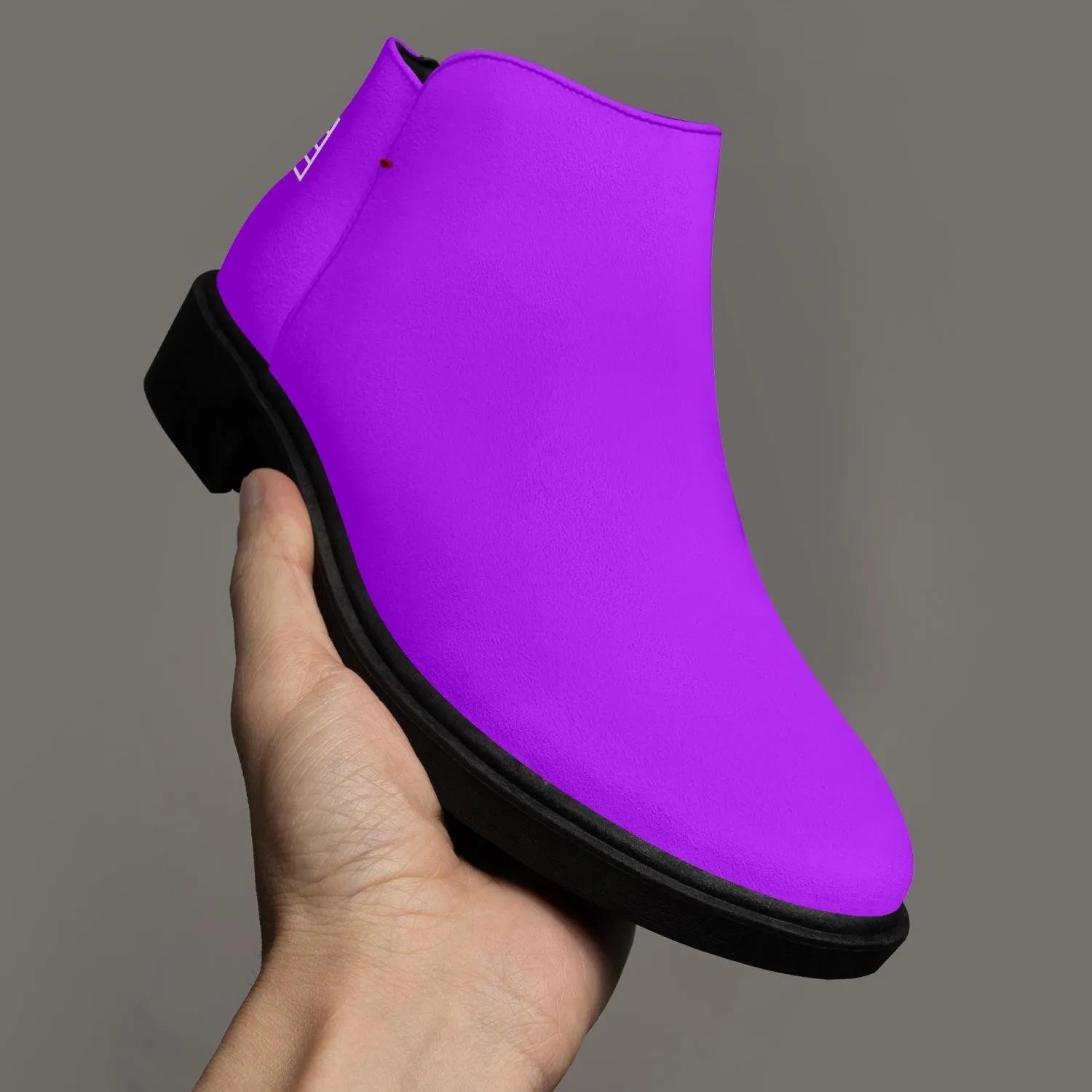 Sixty Eight 93 Logo White Grape Suede Zipper Boots