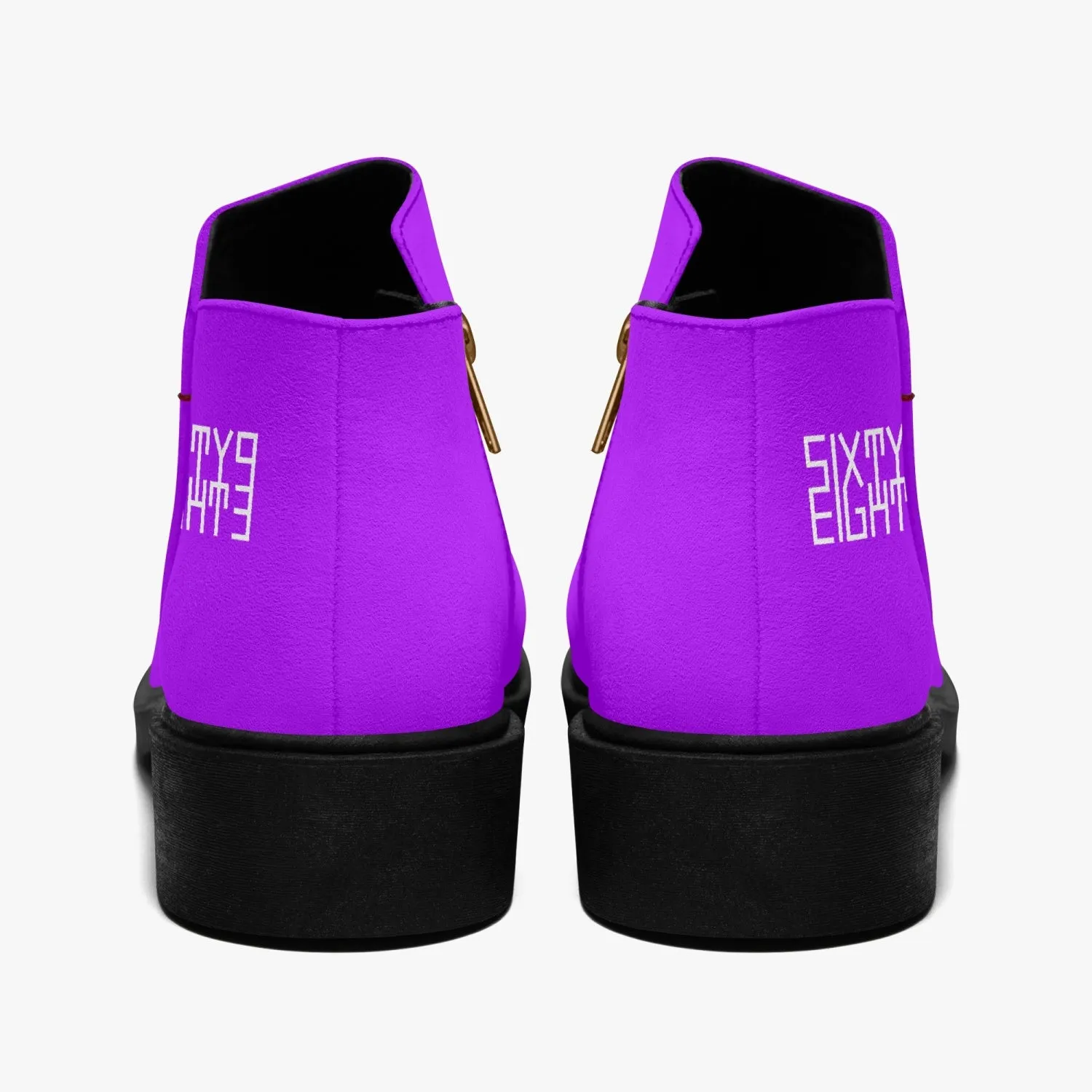 Sixty Eight 93 Logo White Grape Suede Zipper Boots