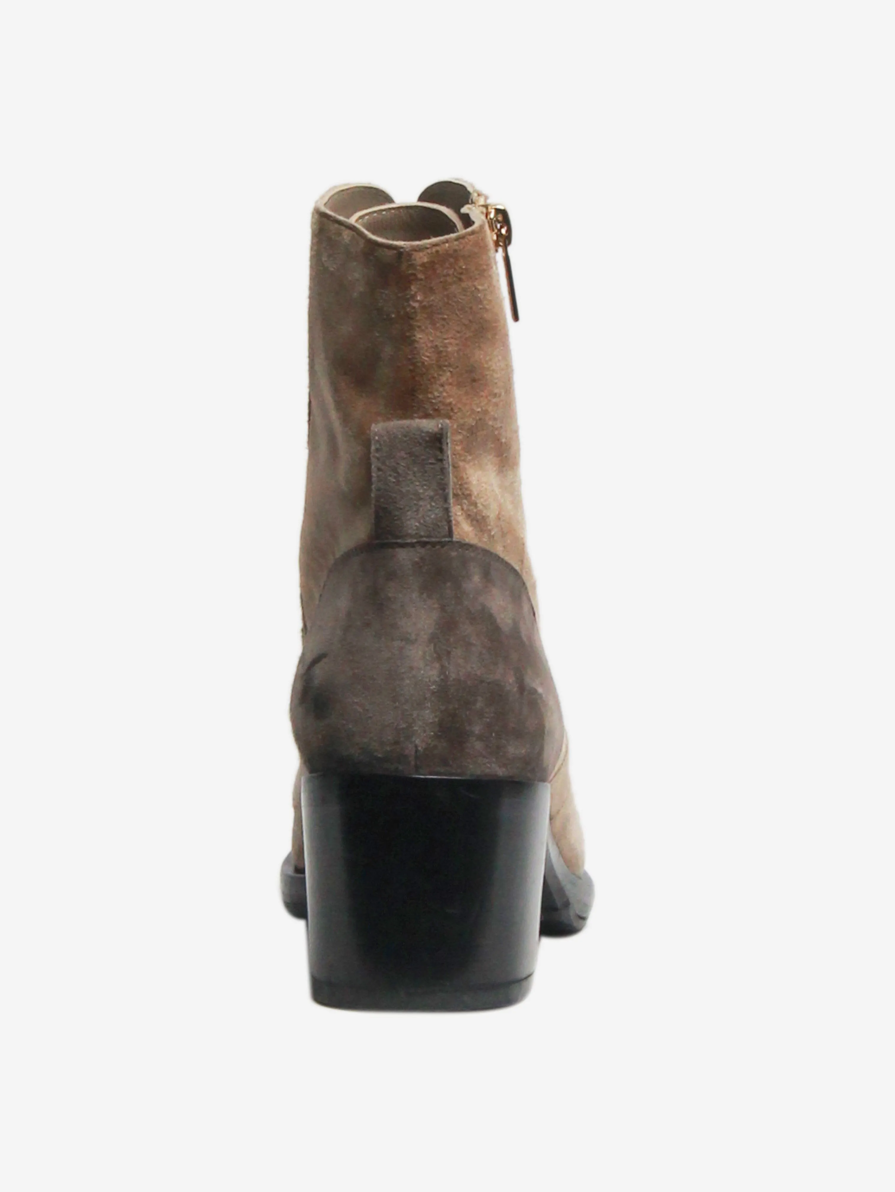 Taupe and grey suede ankle boots - size EU 41