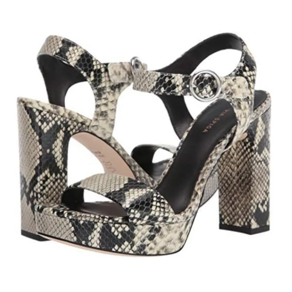 VIA SPIGA V-Saville Snakeskin Heels