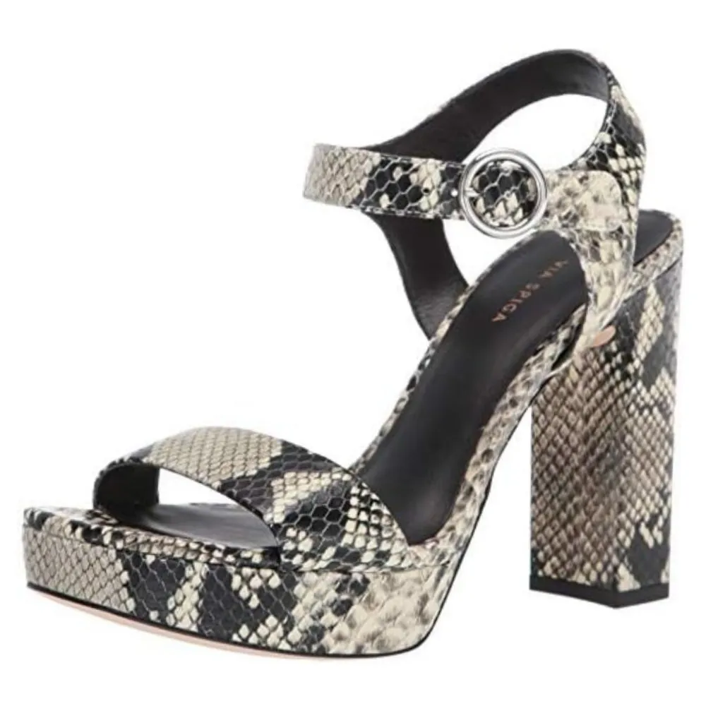 VIA SPIGA V-Saville Snakeskin Heels