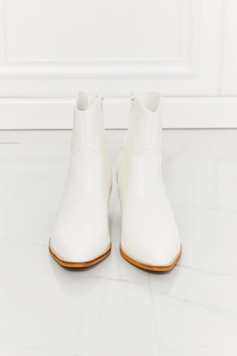 Western Ankle Boots in White