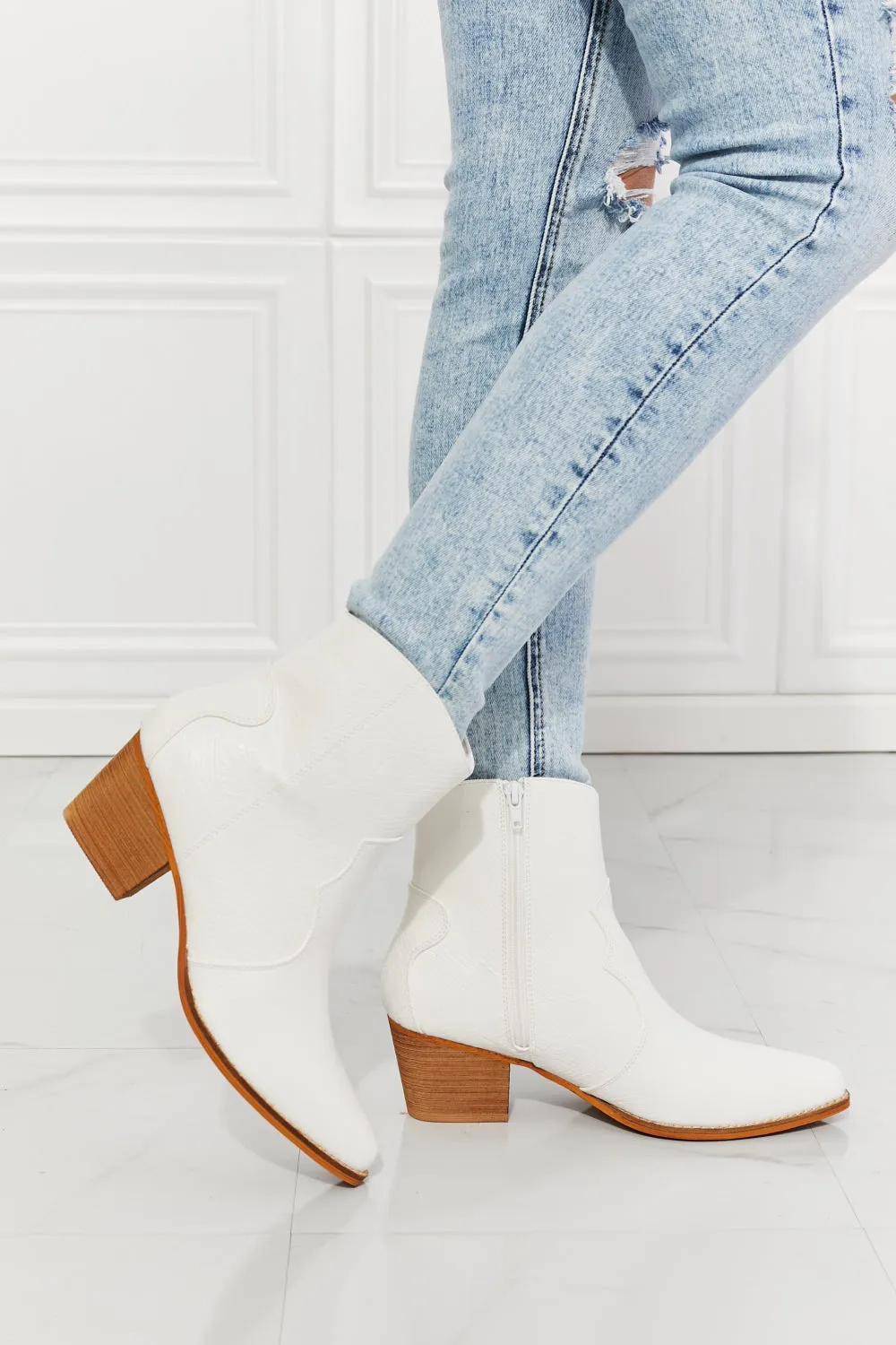 Western Ankle Boots in White