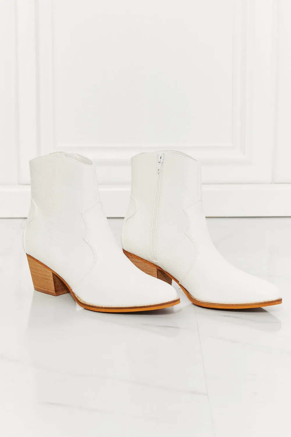 Western Ankle Boots in White