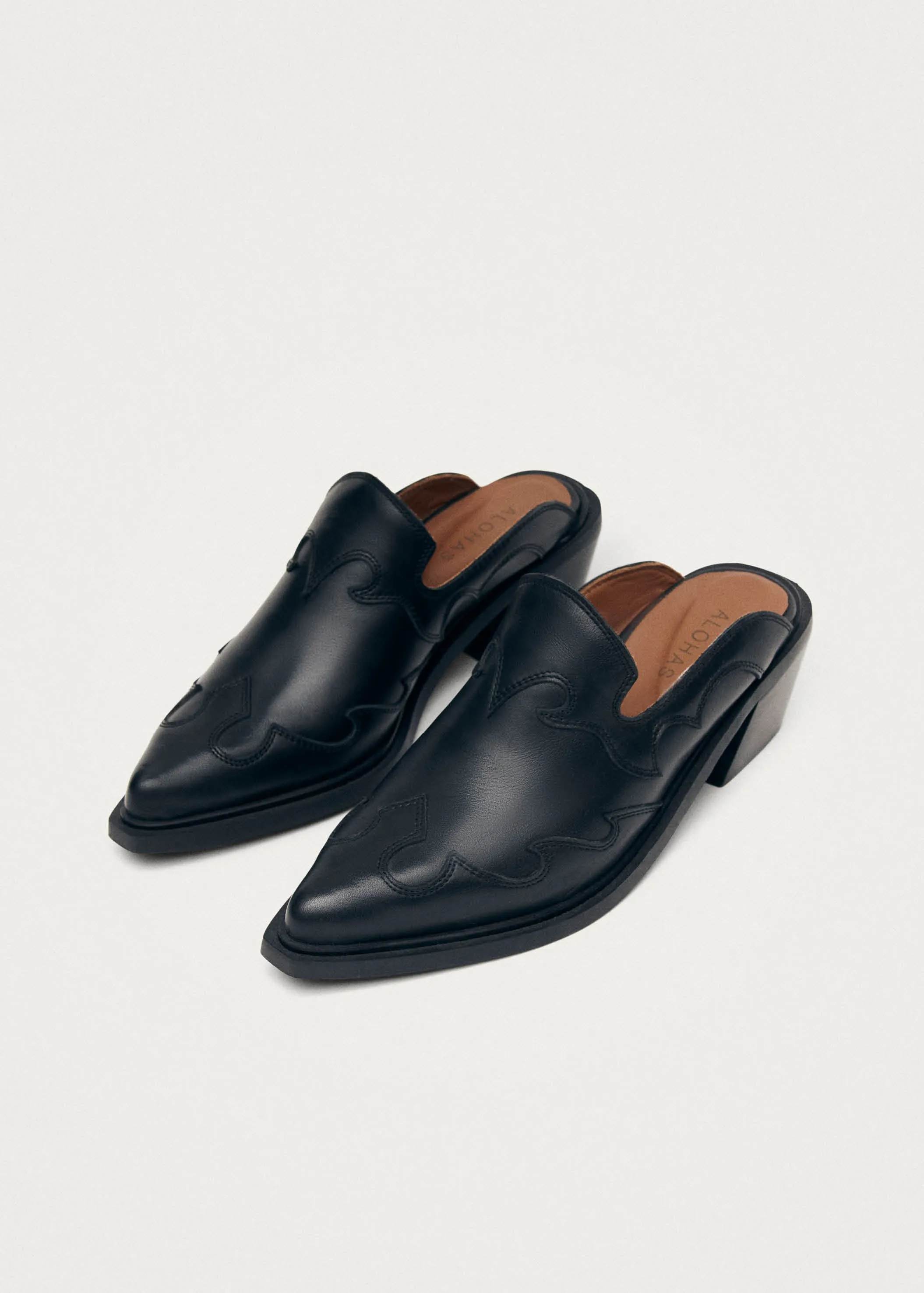 Weston Black Leather Mules