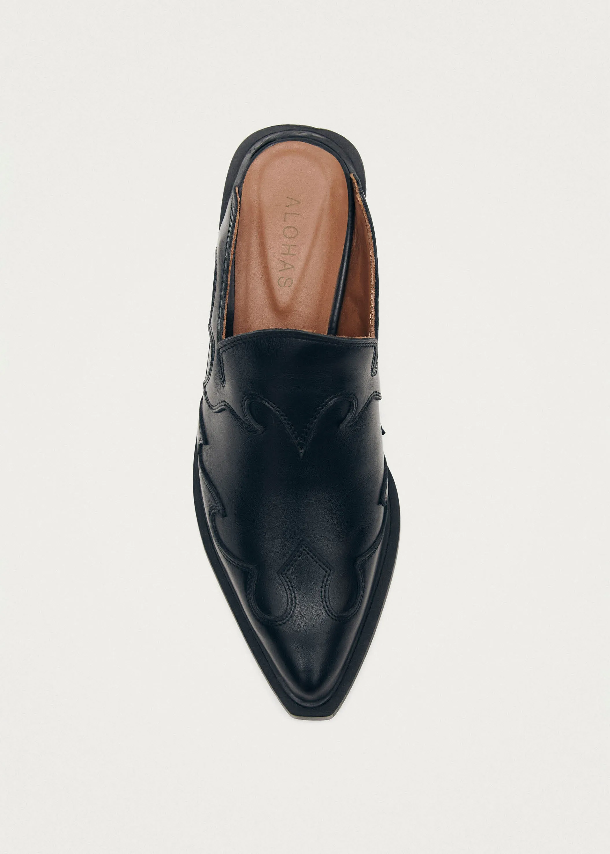 Weston Black Leather Mules